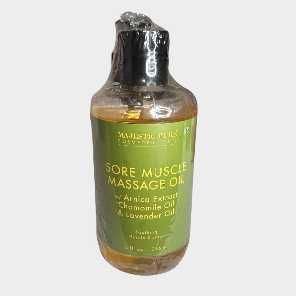 Majestic Pure Sore Muscle Massage Oil Arnica Muscle &‎ Joint 8 fl.oz. Exp 2/27